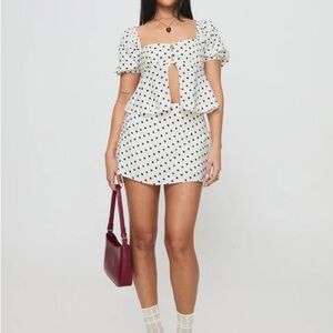 Princess Polly White and Black Polka Dot Set